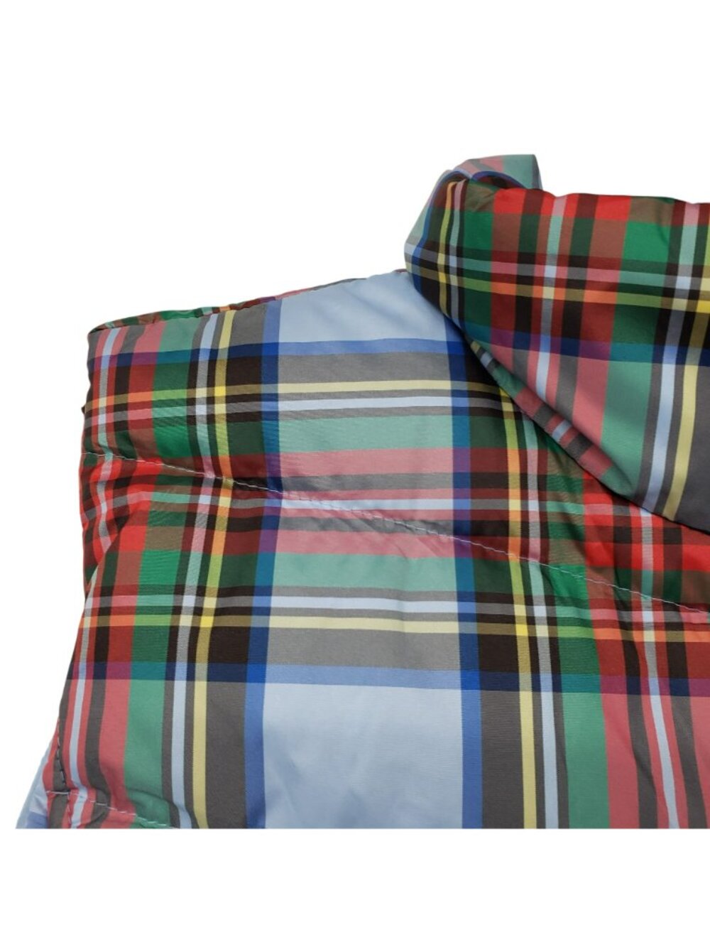 Lands End Blue Green Red Tartan Plaid Womens 1X Puffer Vest Fall Winter Holiday - Picture 3 of 10